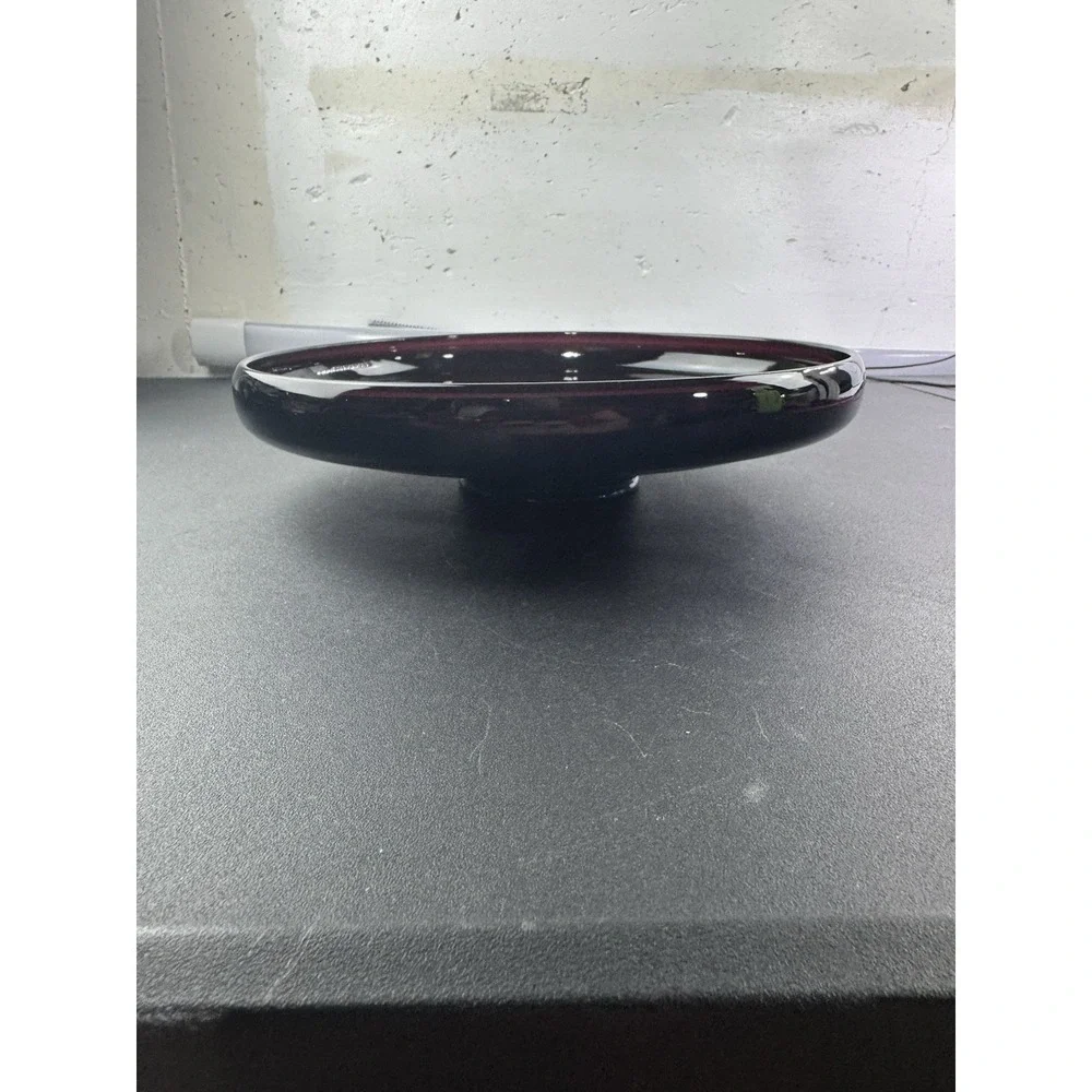 Vintage 1920s LE‎ Smith Black Amethyst Glass Candle holder Console 12